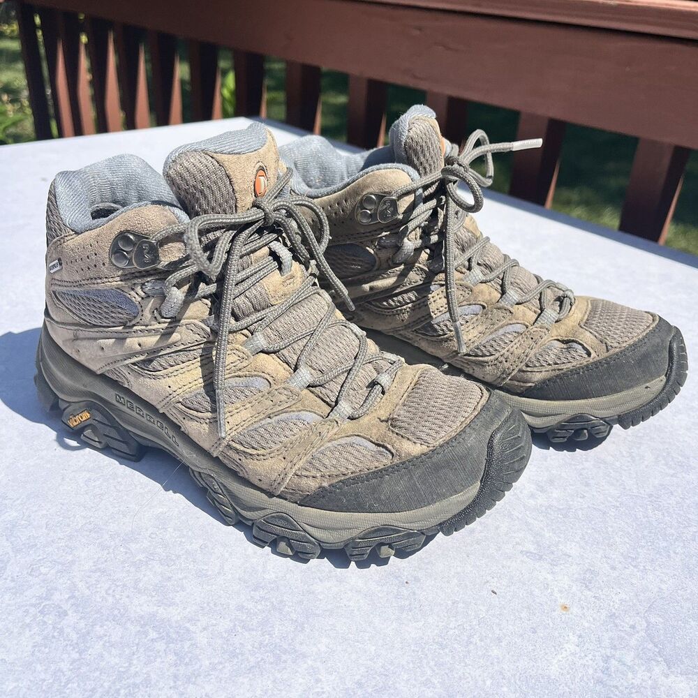 Merrell Wom Moab 3 Mid Waterproof Hiking Boot 8.5 Granite Gray Blue Y2K Gorpcore